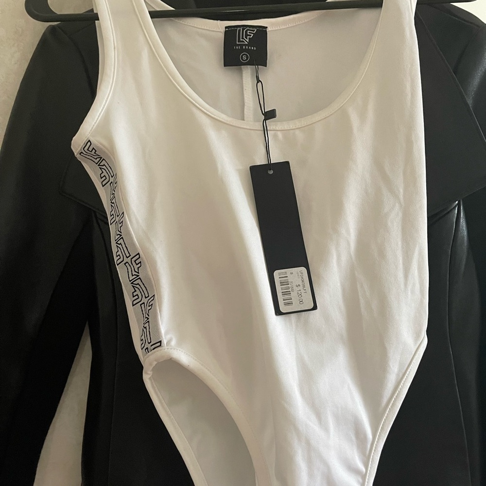 LF White Bodysuit with Black Accents